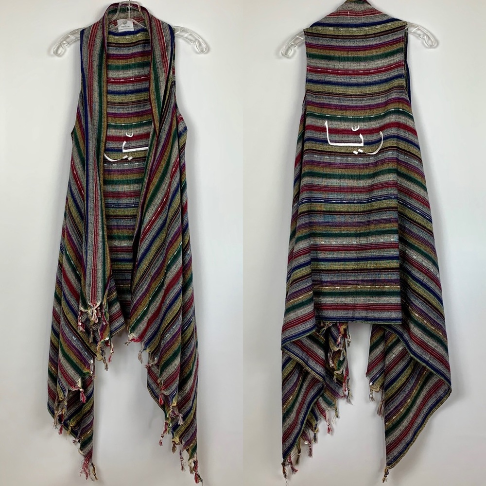 Mellow Vest Multi Stripe Handwoven Organic Cotton